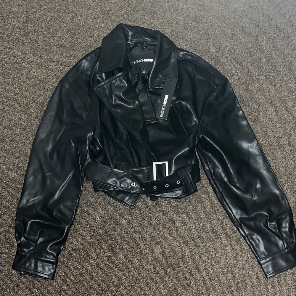 Fashion Nova Sleek Black Leather Jacket